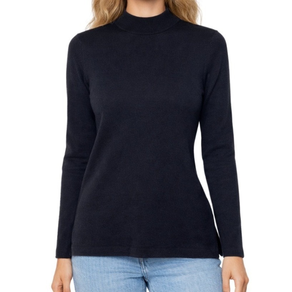 COS NWT Womens Crewneck Black Wool Blend Long Sleeve Knit Sweater Top Black XS‎